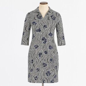 Barbara Gerwitt Navy & Blue Floral Shirt Dress Size Small